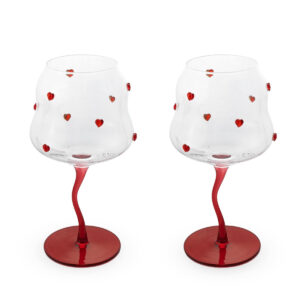 calici cocktail con cuore rosso
