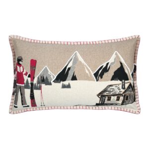 cuscino rettangolare con disegno montagna