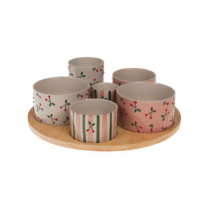 set aperitivo con disegno ciliegie
