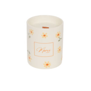 candela con disegno margherite