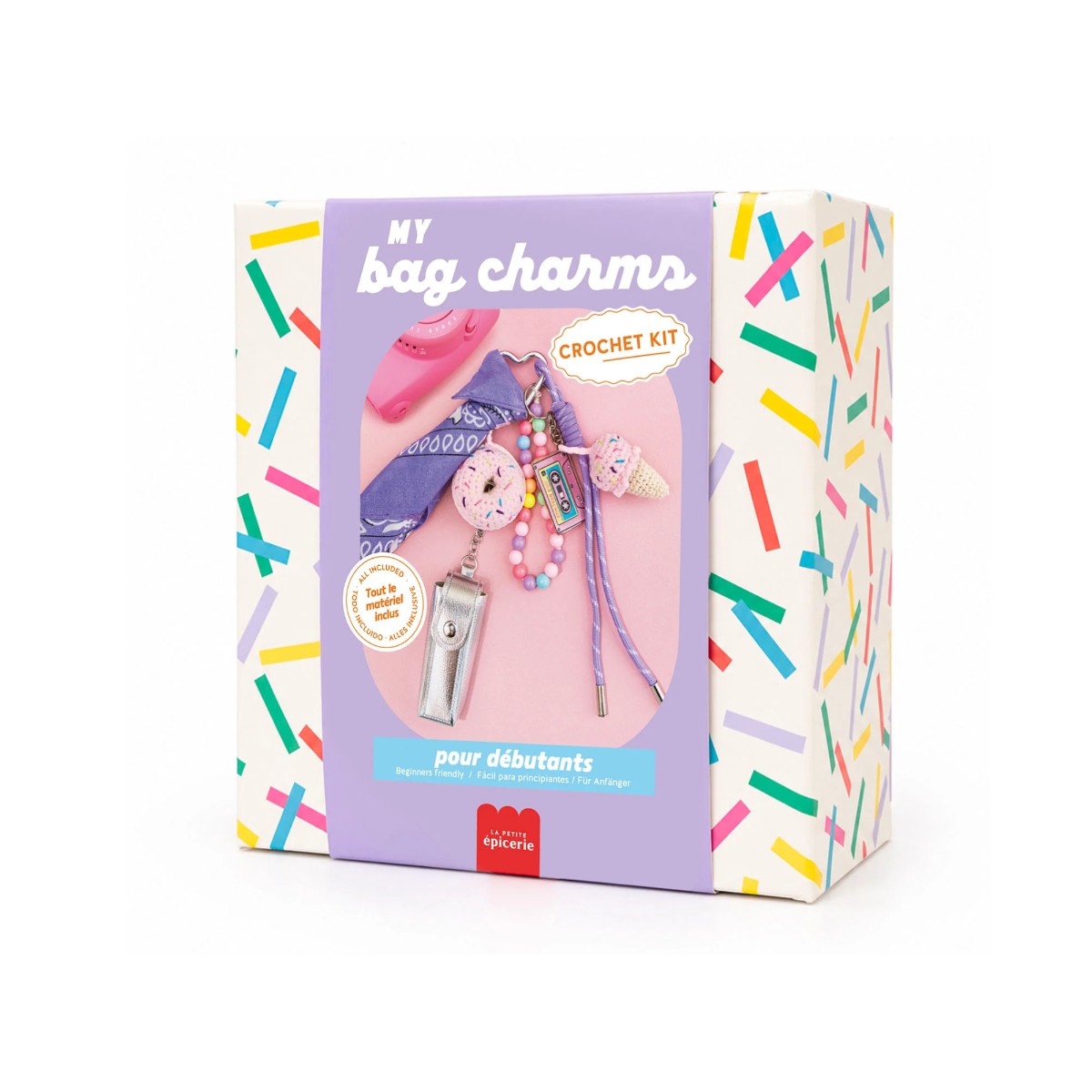 kit uncinetto ciondolo per borsa