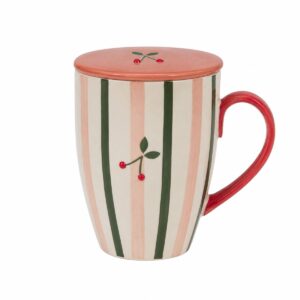 mug colazione con disegno ciliegia