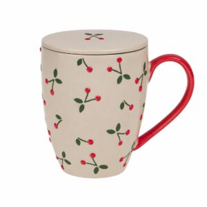 mug colazione con disegno ciliegie