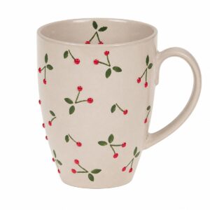 mug colazione con disegno ciliegie