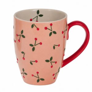 mug colazione con disegno ciliegie