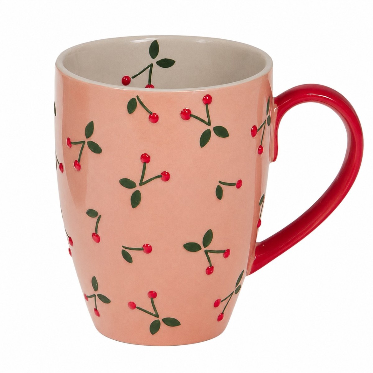 mug colazione con disegno ciliegie