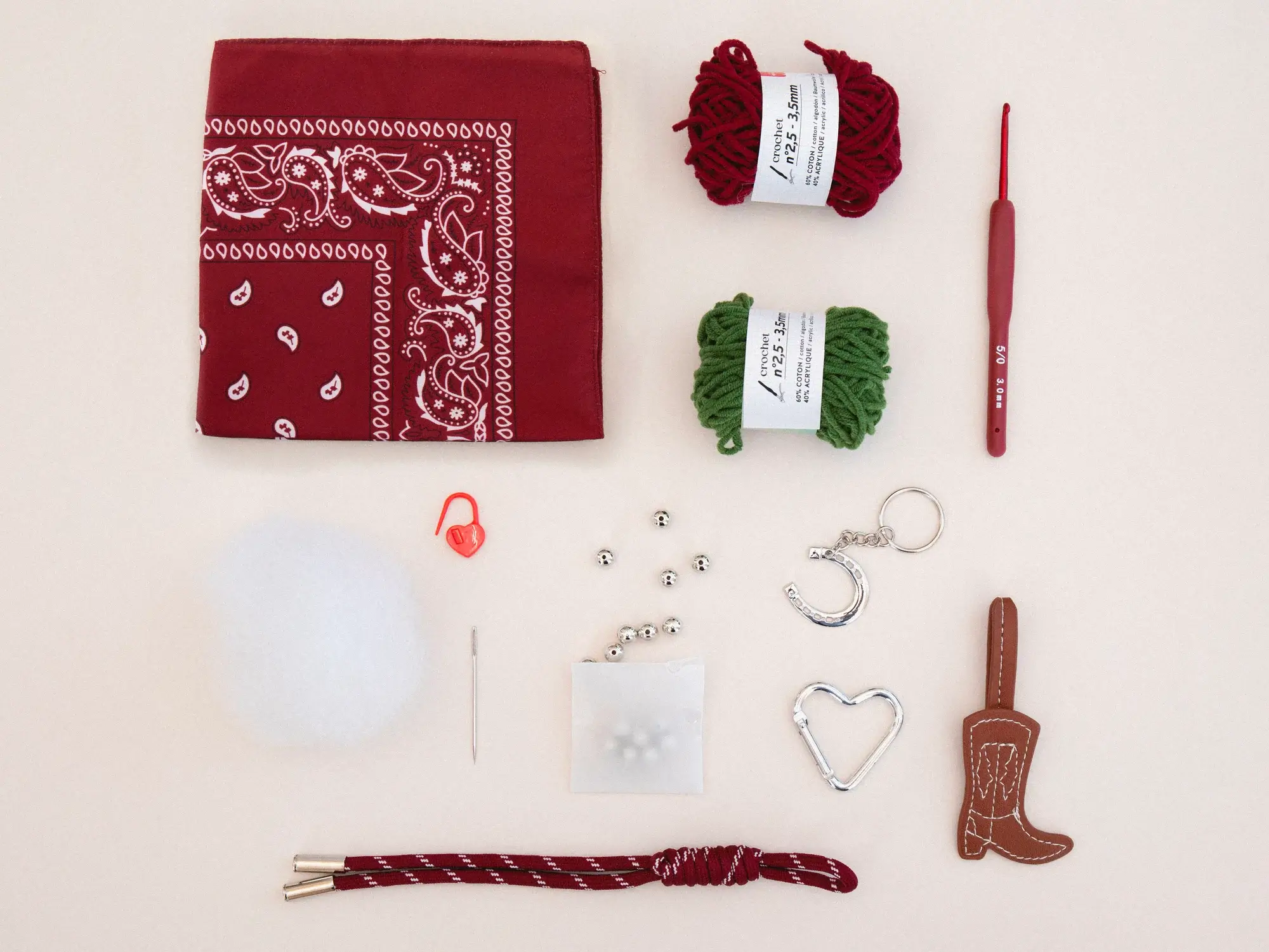 kit uncinetto ciondolo per borsa