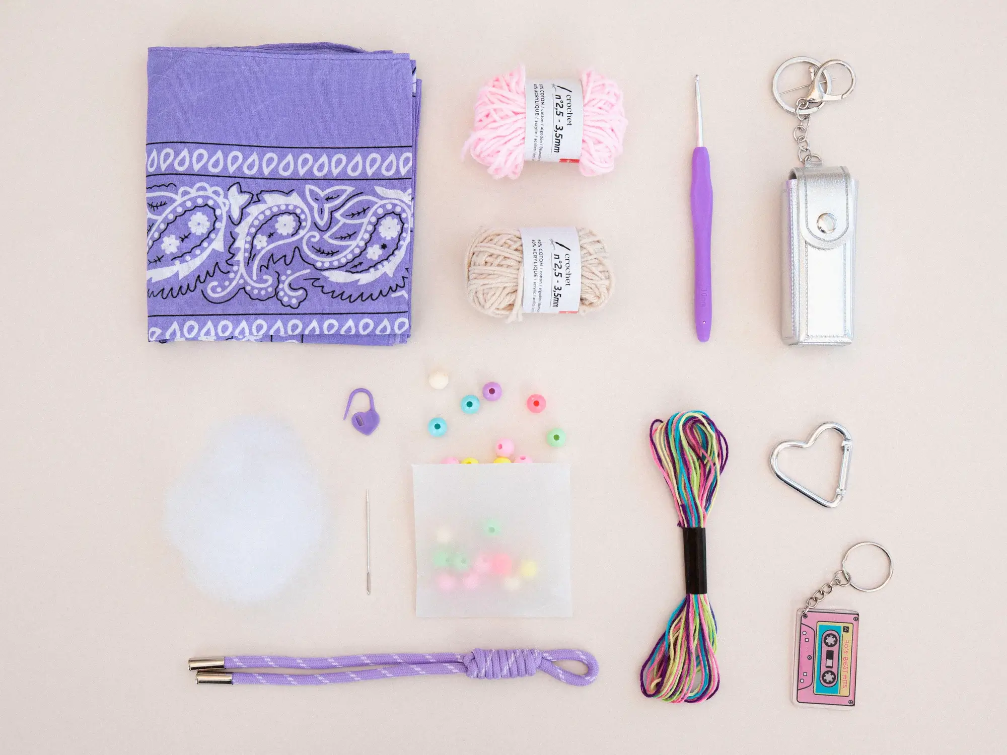 kit uncinetto ciondolo per borsa