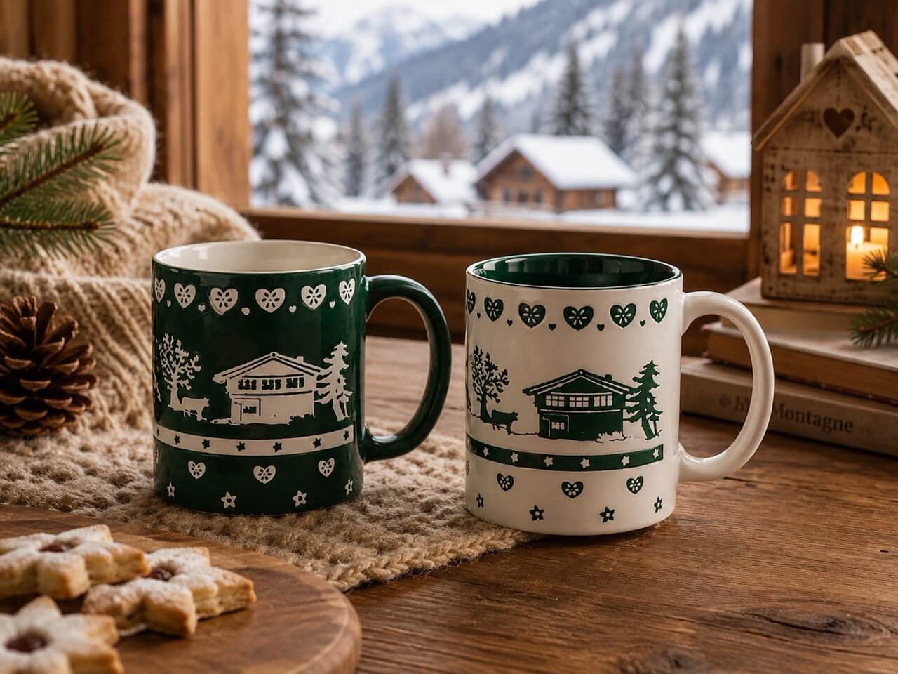 set due mug disegno chalet