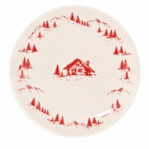 piatto dolce ceramica disegno montagna