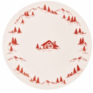 piatto piano ceramica disegno montagna