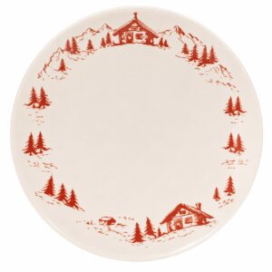piatto piano ceramica disegno montagna