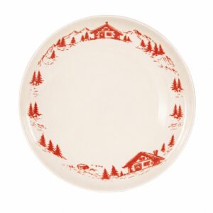piatto fondo ceramica disegno montagna