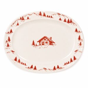 vassoio ceramica con disegno montagna