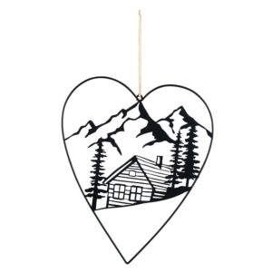 cuore in ferro con disegno montagna