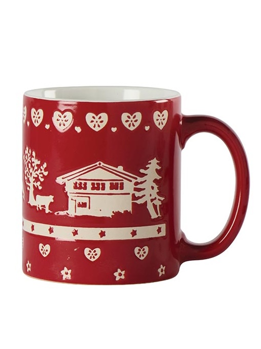 tazza montagna rossa e bianca