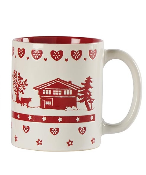 tazza montagna bianca e rossa