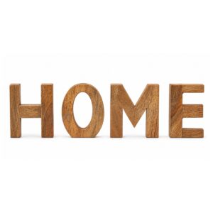 scritta home in legno