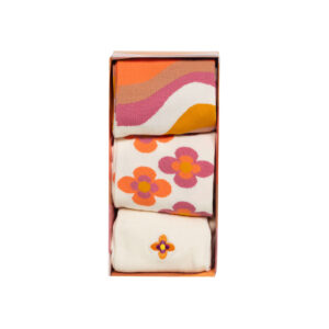 set tre calze con disegno fiori