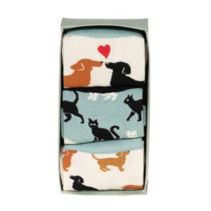 set tre calze con disegno animali