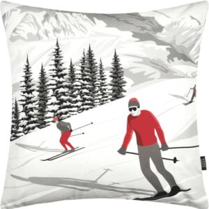cuscino quadrato con disegno sciatore