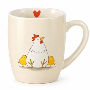 tazza con disegno gallina e pulcini