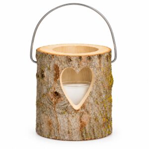 lanterna in legno con disegno cuore