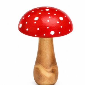 decorazione in legno a forma di fungo