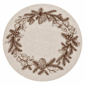 tovaglietta rotonda con disegno pigne