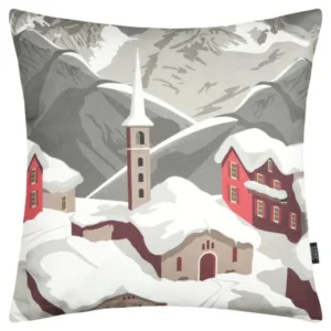 cuscino quadrato con disegno montagna