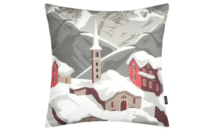 cuscino quadrato con disegno montagna