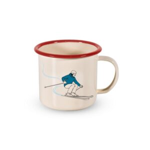 tazza in latta sciatore