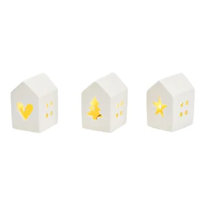 casetta in porcellana con luce a led