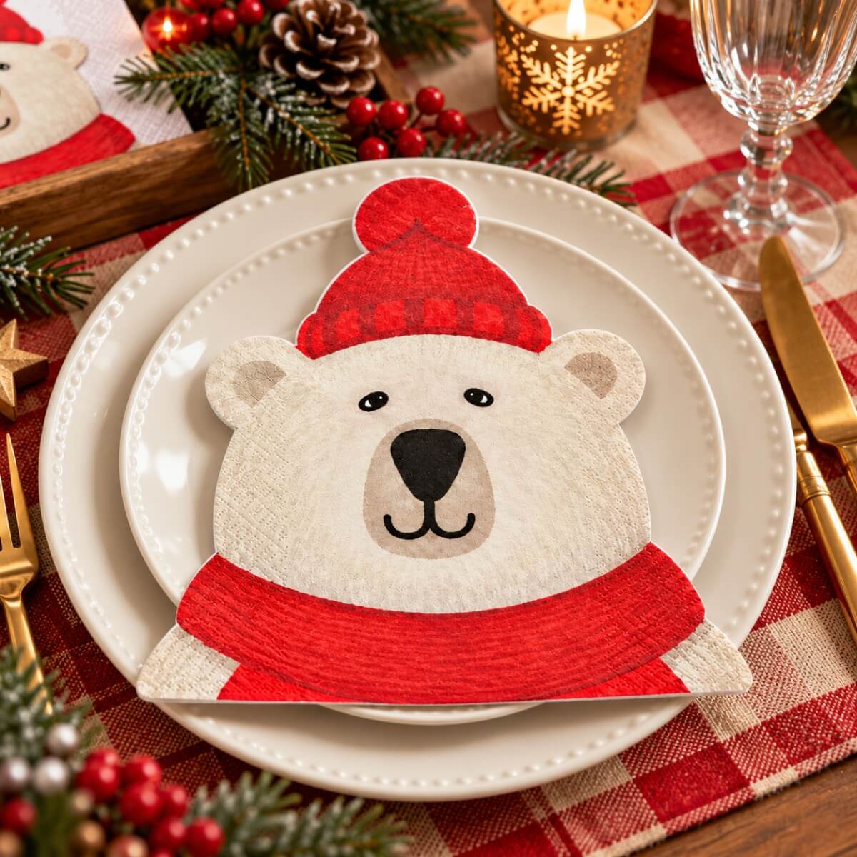tovaglioli a forma di orso polare