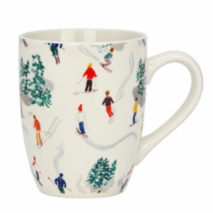 tazza in porcellana con disegno sciatore