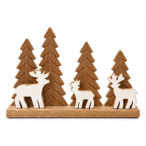 decorazione in legno con cervo