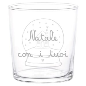 bicchiere in vetro natale con i tuoi