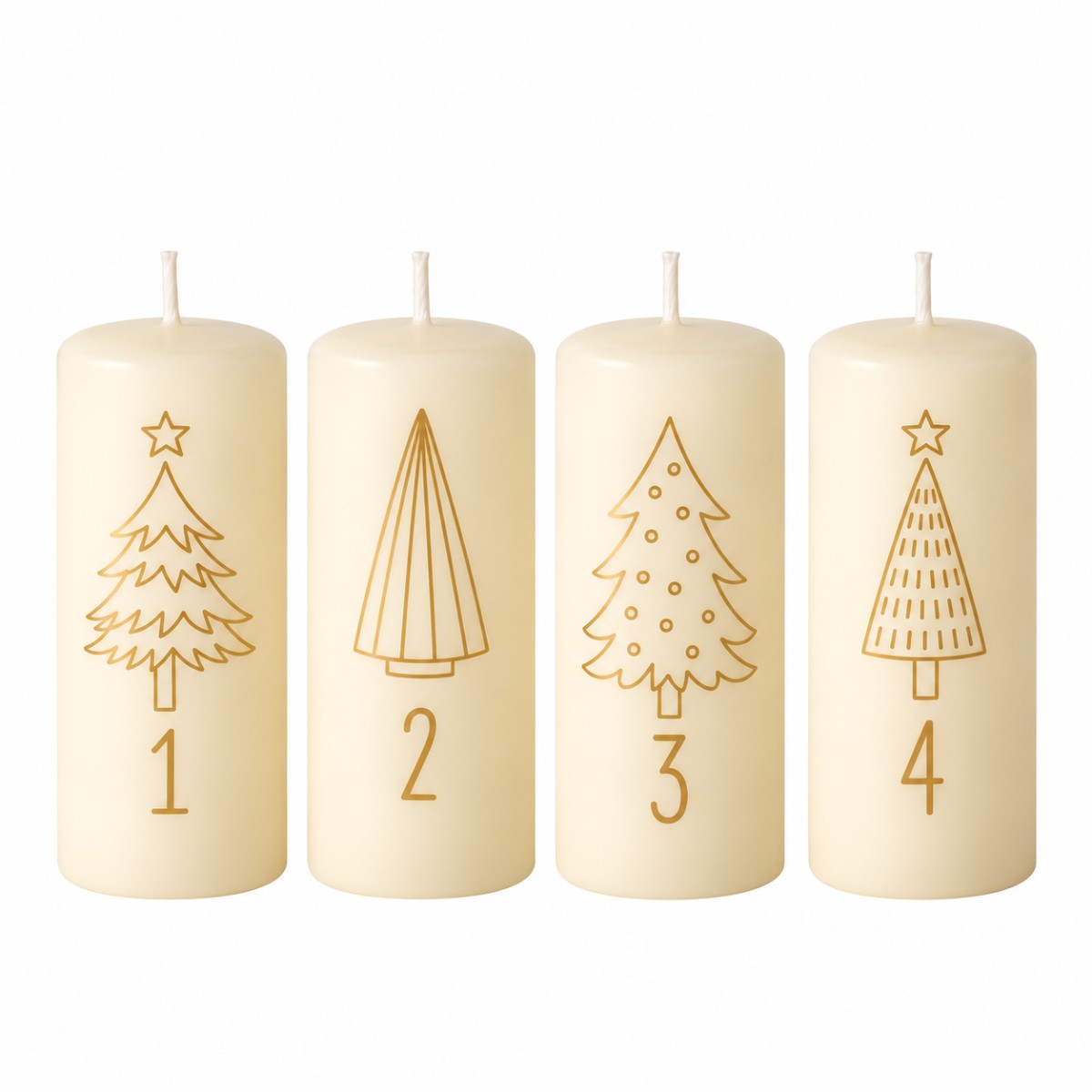 set candele a tema natalizio