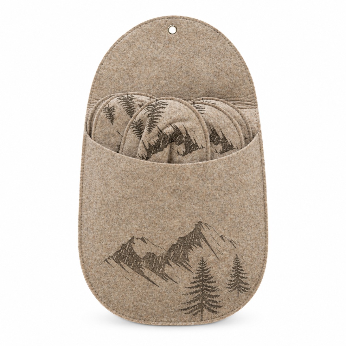 set ciabatte family feltro disegno montagna