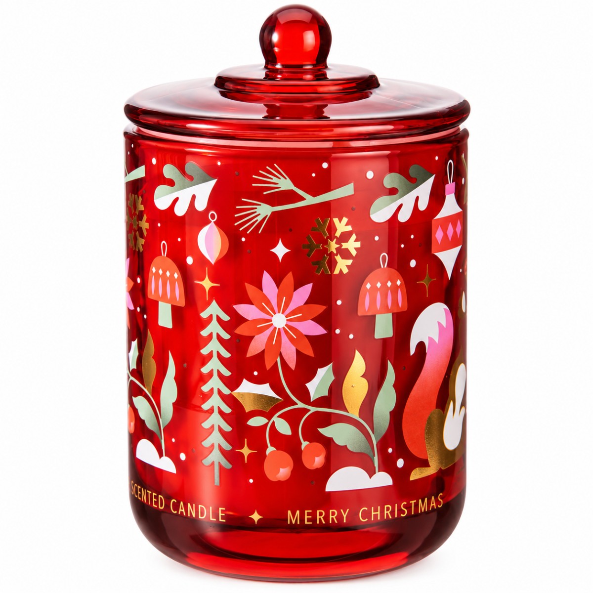 vaso con candela merry christmas