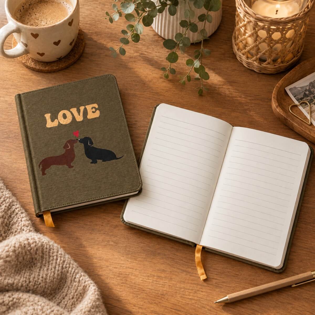 quaderno taccuino con disegno bassotto