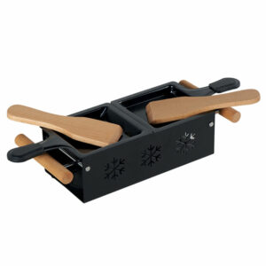 set doppio per raclette con disegno neve