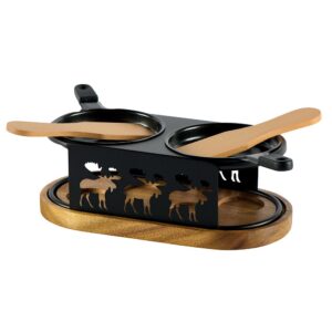 set doppio per raclette con disegno alce