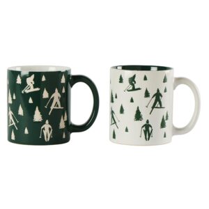 set due mug con disegno sciatore