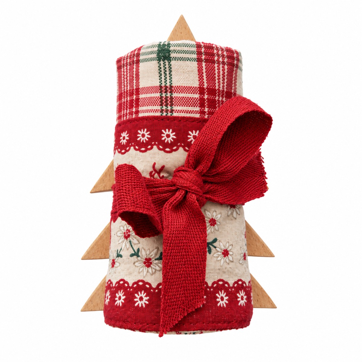 strofinaccio cotone con albero in legno