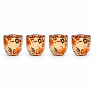 set 4 tazzine caffe ceramica disegno fiore