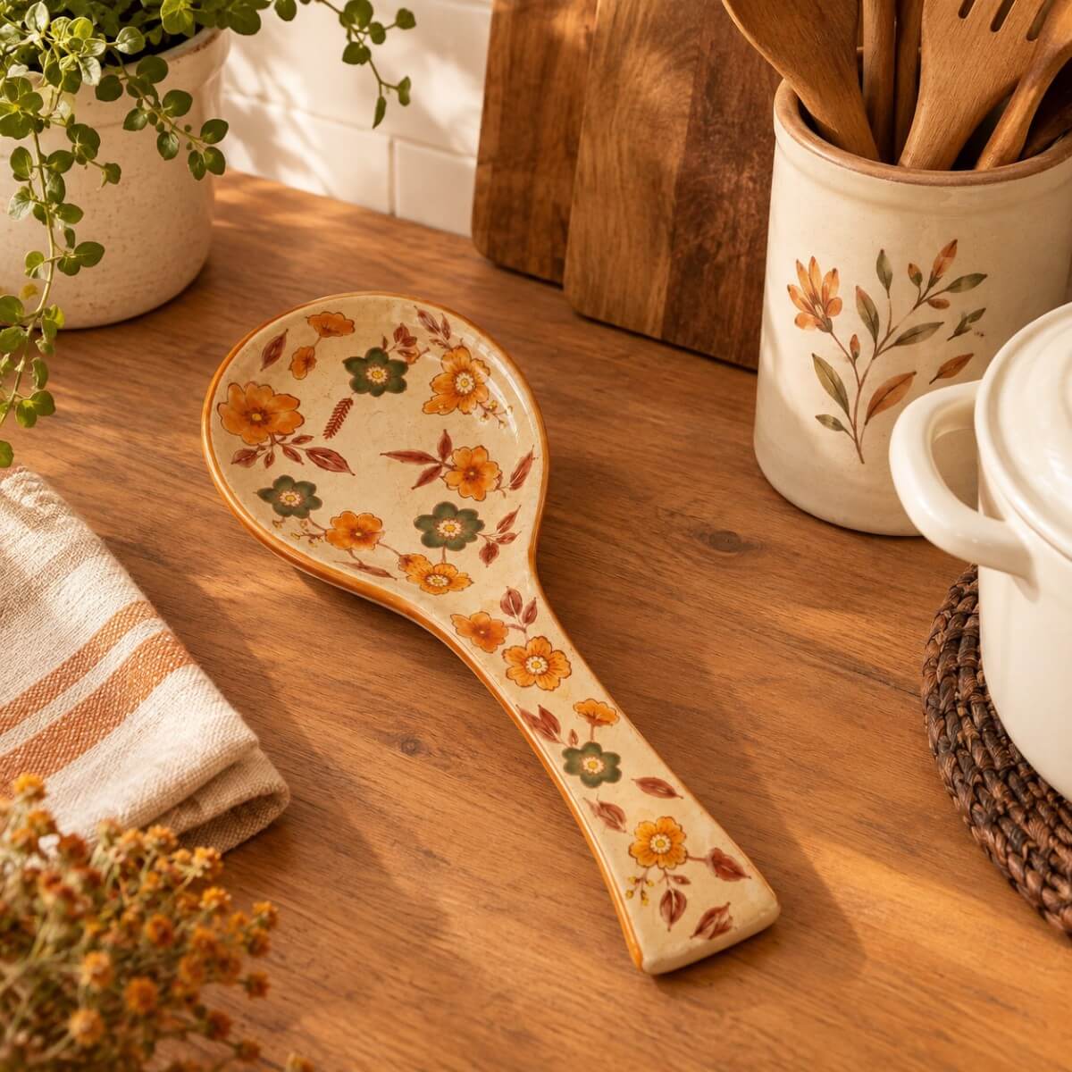 poggia mestolo con disegno fiore
