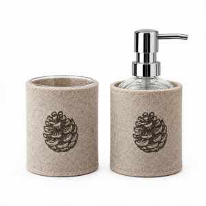 set dispenser e porta spazzolino feltro