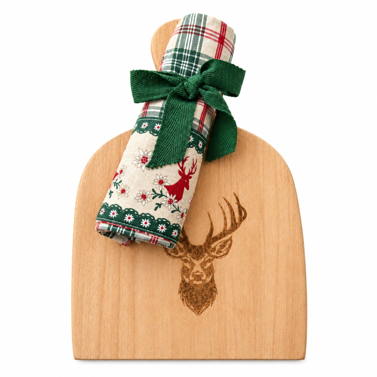 strofinaccio cotone con tagliere legno