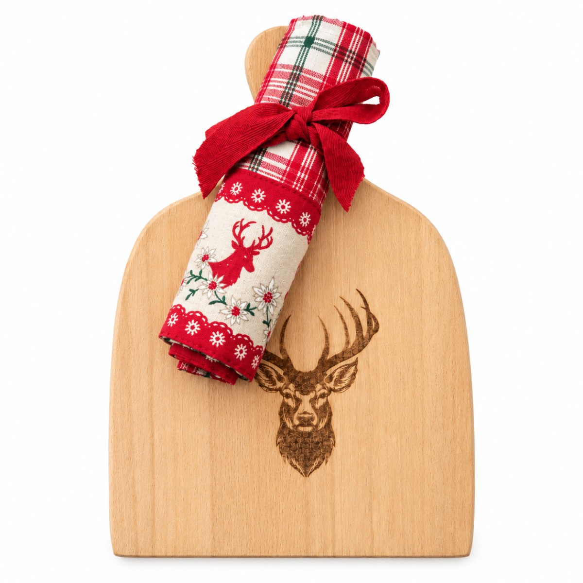 strofinaccio cotone con tagliere legno